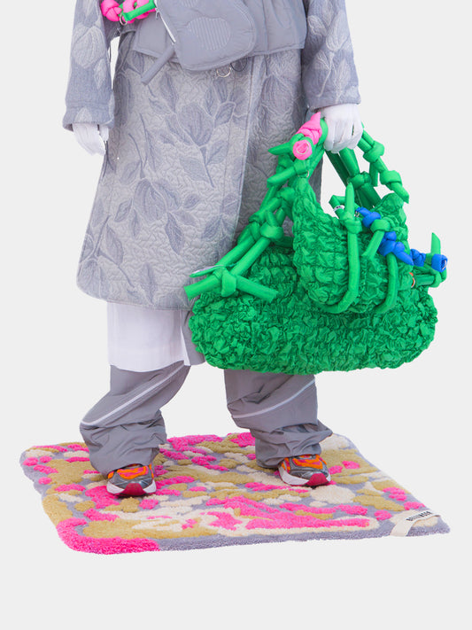 Blow me rug 0.95m x 0.95m, handmade rug by Anne Bellinger, Copenhagen — view 4