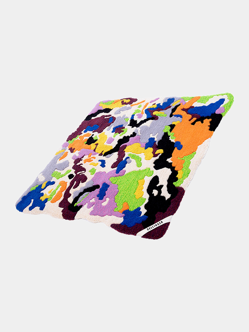 Blow me rug 1.30m x 1.30m, handmade rug by Anne Bellinger, Copenhagen — view 2