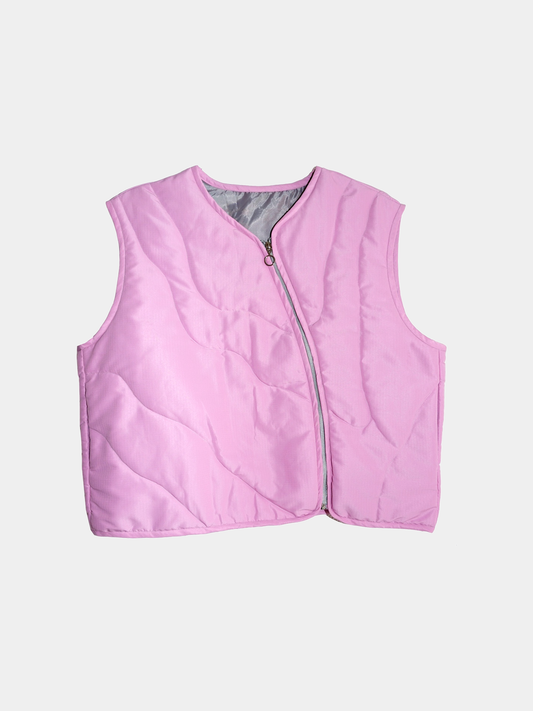 Melt Down pink Vest, handmade vest by Anne Bellinger, Copenhagen