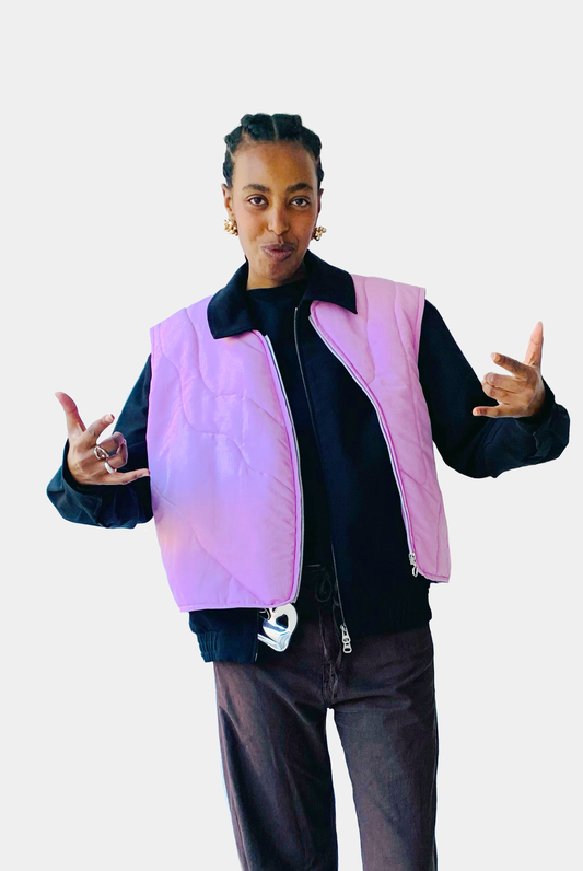 Melt Down pink Vest, handmade vest by Anne Bellinger, Copenhagen — view 2